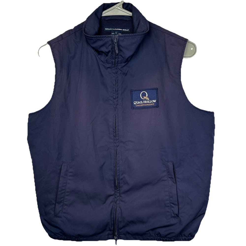 Ralph Lauren Golf Vest Women's Large Quail Hollow Championship Navy Blue Zip Up